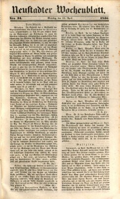 Neustadter Wochenblatt Dienstag 28. April 1846