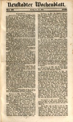 Neustadter Wochenblatt Freitag 29. Mai 1846