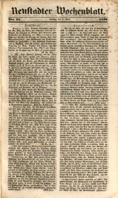 Neustadter Wochenblatt Freitag 5. Juni 1846