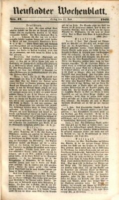 Neustadter Wochenblatt Freitag 12. Juni 1846