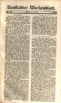 Neustadter Wochenblatt Dienstag 16. Juni 1846