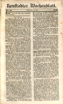 Neustadter Wochenblatt Freitag 10. Juli 1846