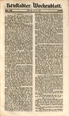 Neustadter Wochenblatt Dienstag 21. Juli 1846