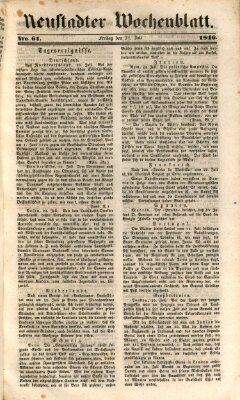 Neustadter Wochenblatt Freitag 31. Juli 1846