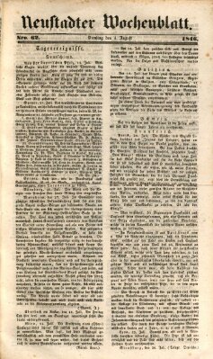 Neustadter Wochenblatt Dienstag 4. August 1846