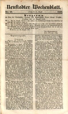 Neustadter Wochenblatt Freitag 21. August 1846