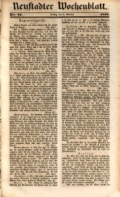 Neustadter Wochenblatt Freitag 9. Oktober 1846