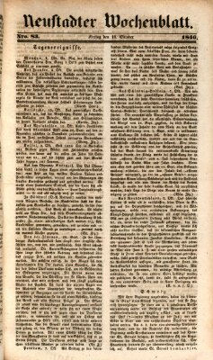 Neustadter Wochenblatt Freitag 16. Oktober 1846