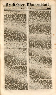 Neustadter Wochenblatt Dienstag 10. November 1846