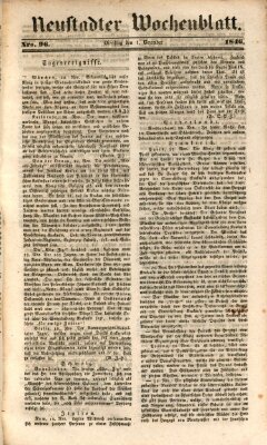 Neustadter Wochenblatt Dienstag 1. Dezember 1846