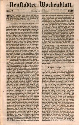 Neustadter Wochenblatt Samstag 16. Januar 1847