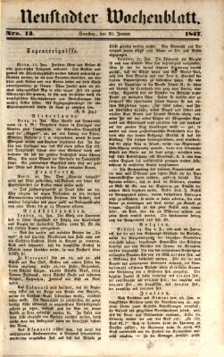 Neustadter Wochenblatt Samstag 30. Januar 1847