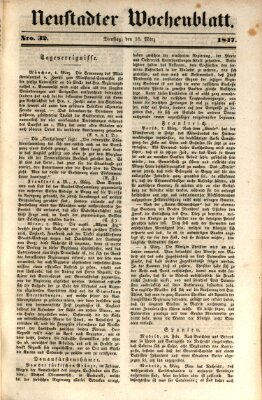 Neustadter Wochenblatt Dienstag 16. März 1847