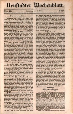 Neustadter Wochenblatt Donnerstag 18. März 1847