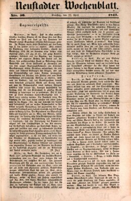 Neustadter Wochenblatt Dienstag 27. April 1847