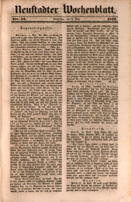 Neustadter Wochenblatt Donnerstag 6. Mai 1847