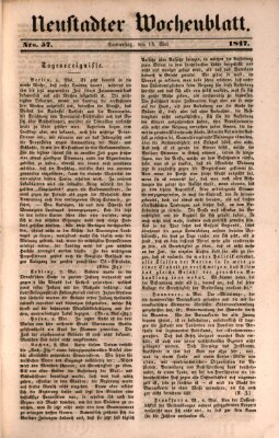 Neustadter Wochenblatt Donnerstag 13. Mai 1847