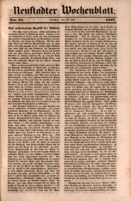 Neustadter Wochenblatt Dienstag 20. Juli 1847