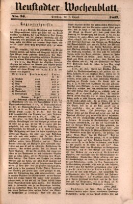 Neustadter Wochenblatt Samstag 7. August 1847