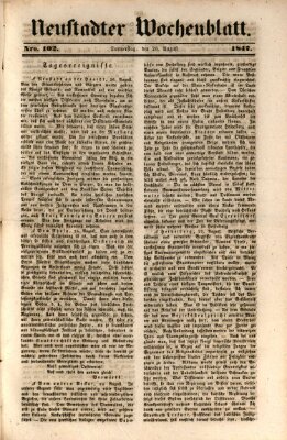 Neustadter Wochenblatt Donnerstag 26. August 1847