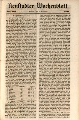 Neustadter Wochenblatt Samstag 4. September 1847