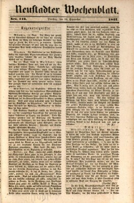 Neustadter Wochenblatt Dienstag 28. September 1847