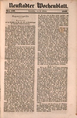 Neustadter Wochenblatt Freitag 29. Oktober 1847