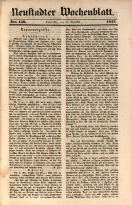 Neustadter Wochenblatt Donnerstag 16. Dezember 1847