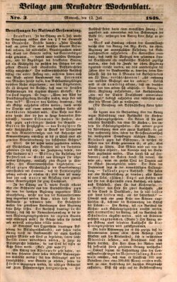 Neustadter Wochenblatt Mittwoch 12. Juli 1848