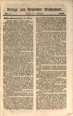 Neustadter Wochenblatt Samstag 9. September 1848