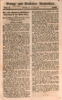 Neustadter Wochenblatt Samstag 30. September 1848