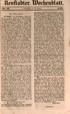 Neustadter Wochenblatt Donnerstag 27. Januar 1848