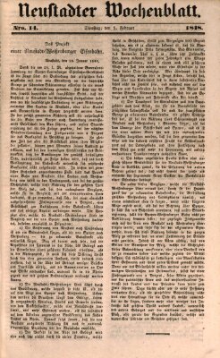 Neustadter Wochenblatt Dienstag 1. Februar 1848