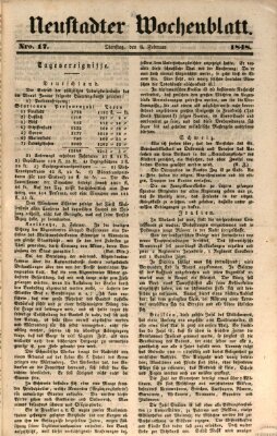 Neustadter Wochenblatt Dienstag 8. Februar 1848