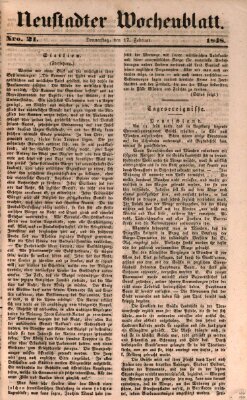 Neustadter Wochenblatt Donnerstag 17. Februar 1848