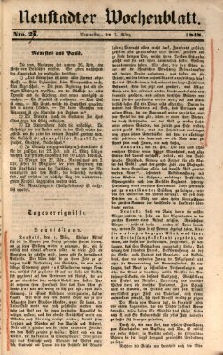 Neustadter Wochenblatt Donnerstag 2. März 1848