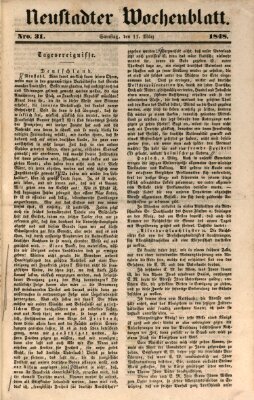 Neustadter Wochenblatt Samstag 11. März 1848