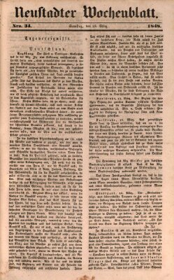 Neustadter Wochenblatt Samstag 18. März 1848