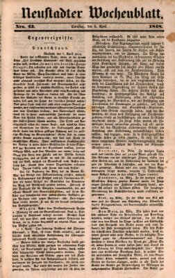 Neustadter Wochenblatt Samstag 8. April 1848