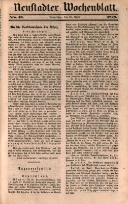 Neustadter Wochenblatt Donnerstag 20. April 1848