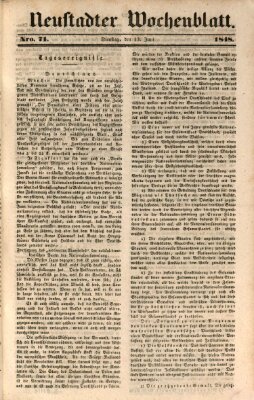 Neustadter Wochenblatt Dienstag 13. Juni 1848