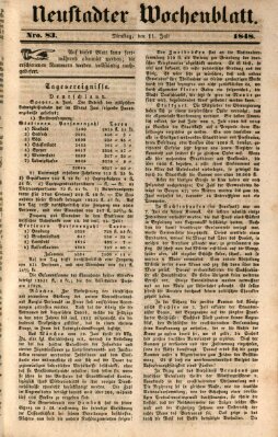 Neustadter Wochenblatt Dienstag 11. Juli 1848