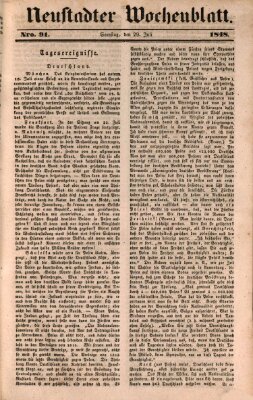 Neustadter Wochenblatt Samstag 29. Juli 1848