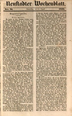 Neustadter Wochenblatt Donnerstag 10. August 1848