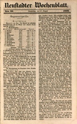 Neustadter Wochenblatt Donnerstag 17. August 1848