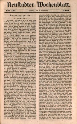 Neustadter Wochenblatt Dienstag 5. September 1848