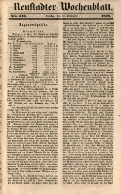 Neustadter Wochenblatt Dienstag 12. September 1848