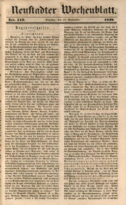 Neustadter Wochenblatt Samstag 16. September 1848