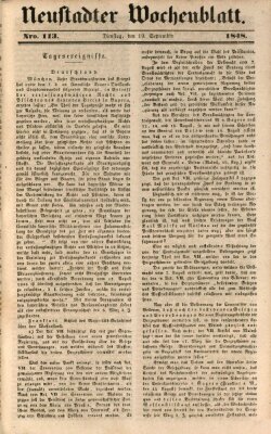 Neustadter Wochenblatt Dienstag 19. September 1848