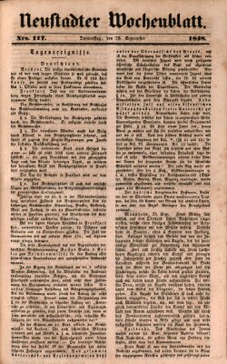 Neustadter Wochenblatt Donnerstag 28. September 1848